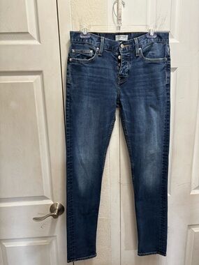 Five Four Women's Skinny Jeans in Mid/Dark Blue Stretch Denim